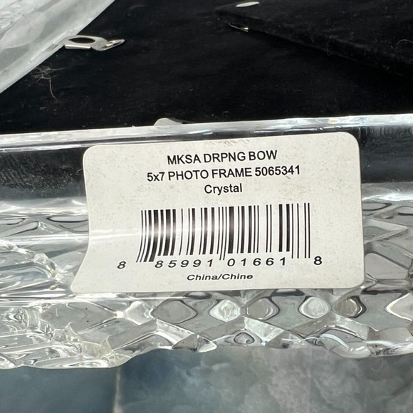 Mikasa Photo Frame Crystal Draped Bow Frame Home Décor 5x7 - Picture 2 of 7